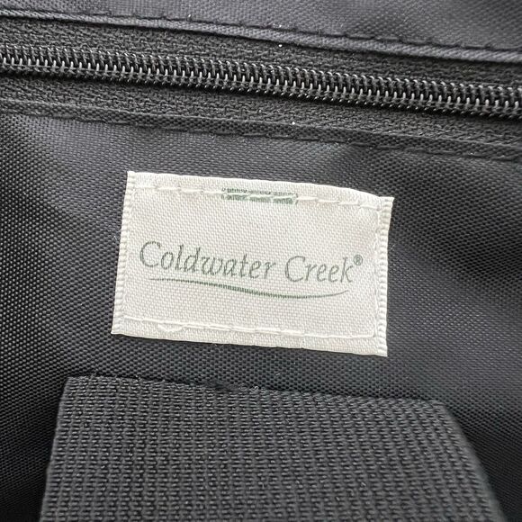 Coldwater Creek Hampton Computer Bag Black Woven Faux Leather Briefcase Office - Picture 8 of 12